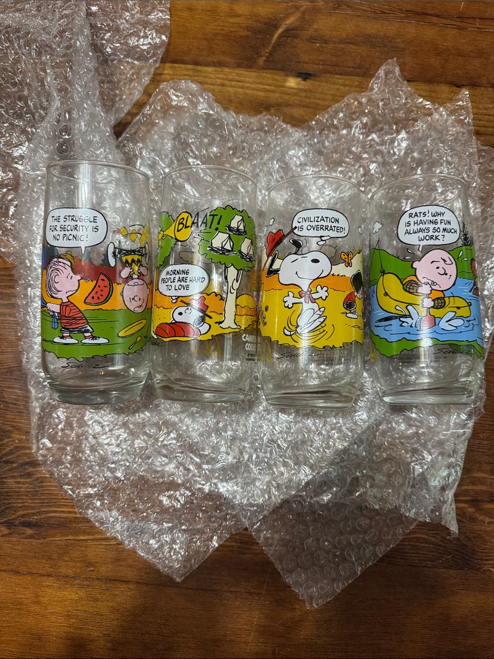 Vintage peanuts drinking glasses 1983 set of 4